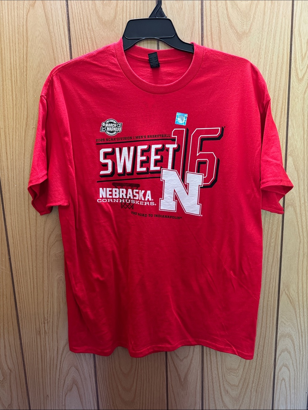 Gildan Red Nebraska Cornhuskers "Sweet 16" Graphic Tee